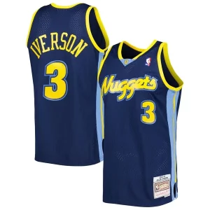 Allen Iverson Denver Nuggets Elegant Hardwood Classics Swingman Jersey Navy Great for Fans
