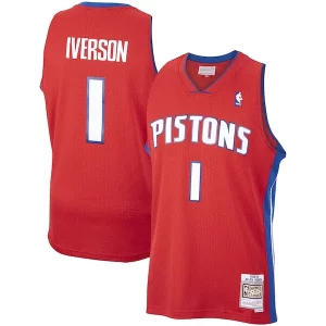 Allen Iverson Detroit Pistons 2008/09 Unique Hardwood Classics Swingman Jersey Red Great for Fans
