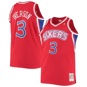 Allen Iverson Philadelphia 76ers 1996/97 Big & Tall Hardwood Classics Swingman Jersey Red/Black/Royal/White Stylish for Basketball Enthusiasts