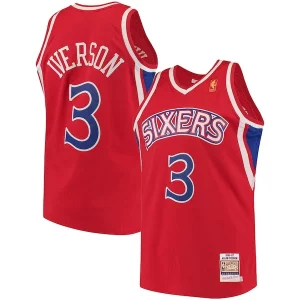 Allen Iverson Philadelphia 76ers 1996/97 Hardwood Classics Authentic Jersey Unique Red/Black/White Ideal for Collectors