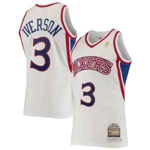 Allen Iverson Philadelphia 76ers 1996/97 Hardwood Classics Authentic Jersey White Trendy Perfect for Game Day