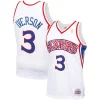 Allen Iverson Philadelphia 76ers 1996/97 Hardwood Classics Stylish Swingman Jersey White/Red/Royal/Black Great for Fans