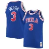 Allen Iverson Philadelphia 76ers 1996/97 Unique Big & Tall Hardwood Classics Swingman Jersey Royal/Black/Red/White Perfect for Game Day