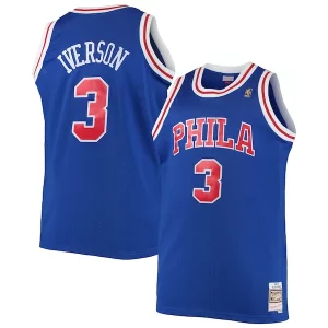 Allen Iverson Philadelphia 76ers 1996/97 Unique Big & Tall Hardwood Classics Swingman Jersey Royal/Black/Red/White Perfect for Game Day