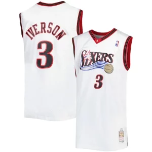 Allen Iverson Philadelphia 76ers Big Unique & Tall Hardwood Classics 1996/97 Swingman Jersey White/Black/Red/Royal Ideal for Collectors