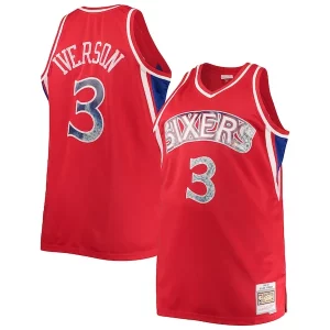 Allen Iverson Philadelphia 76ers Gorgeous Big & Tall 1996/97 NBA 75th Anniversary Diamond Swingman Jersey Red Ideal for Collectors
