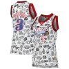 Allen Iverson Philadelphia 76ers Women's 2000 Doodle Swingman Eye - catching Jersey White Perfect for Game Day