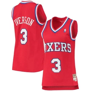 Allen Iverson Philadelphia 76ers Women's 2002/03 Hardwood Classics Swingman Jersey Red Eye - catching Perfect for Game Day