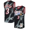 Allen Iverson Philadelphia Eye - catching 76ers 2000/01 Hardwood Classics Marble Swingman Jersey Black Great for Fans