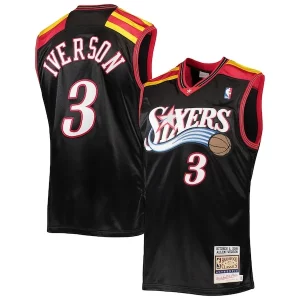 Allen Iverson Premium Philadelphia 76ers 2006 Hardwood Classics Authentic Jersey Black/Red/White Ideal for Collectors