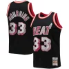 Alonzo Mourning Miami Eye - catching Heat 1996/97 Hardwood Classics NBA 75th Anniversary Diamond Swingman Jersey Black Must - Have for Jerseys Lovers