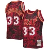 Alonzo Mourning Miami Heat Hardwood Classics 1996/97 Lunar Trendy New Year Swingman Jersey Red Ideal for Collectors