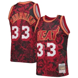Alonzo Mourning Miami Heat Hardwood Classics 1996/97 Lunar Trendy New Year Swingman Jersey Red Ideal for Collectors