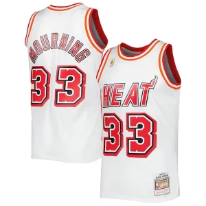Alonzo Mourning Miami Heat Hardwood Classics Swingman Eye - catching Jersey White Great for Fans
