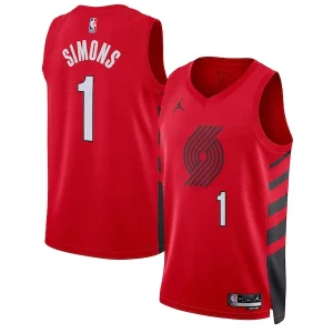 Anfernee Simons Portland Gorgeous Trail Blazers Jordan Brand Unisex Swingman Jersey Statement Edition Red Ideal for Collectors
