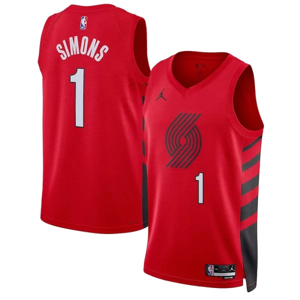 Anfernee Simons Portland Premium Trail Blazers Jordan Brand Unisex Swingman Jersey Statement Edition Red Great for Fans