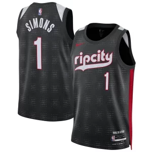 Anfernee Simons Portland Trail Blazers Nike Unisex 2024/25 Swingman Player Jersey City Edition Trendy Black Perfect for Game Day