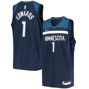 Anthony Edwards Minnesota Timberwolves Nike Youth 2020/21 Swingman Jersey Icon Elegant Edition Navy Ideal for Collectors