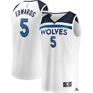 Anthony Edwards Minnesota Timberwolves Youth Fast Break Replica Player Jersey Association Edition White Fabulous Perfect for Game Day