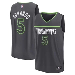 Anthony Edwards Minnesota Timberwolves Youth Fast Break Replica Player Jersey Statement Elegant Edition Anthracite Perfect for Game Day