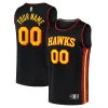 Atlanta Chic Hawks Youth Custom Fast Break Replica Jersey Black Statement Edition Must - Have for Jerseys Lovers