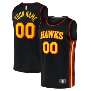 Atlanta Chic Hawks Youth Custom Fast Break Replica Jersey Black Statement Edition Must - Have for Jerseys Lovers