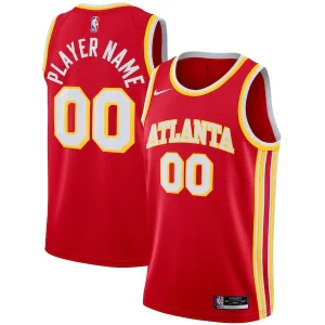 Atlanta Hawks Nike 2020/21 Swingman Custom Jersey Icon Edition Fabulous Red Ideal for Collectors