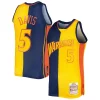 Baron Davis Golden State Warriors Hardwood Classics 2006/07 Split Swingman Premium Jersey Navy/Gold for Basketball Enthusiasts