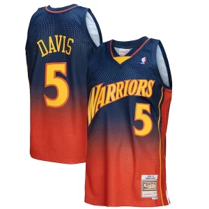 Baron Davis Golden Unique State Warriors 2006/07 Hardwood Classics Fadeaway Swingman Player Jersey Navy/Orange Must - Have for Jerseys Lovers
