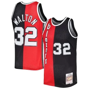 Bill Walton Portland Trail Blazers Hardwood Classics 1976/77 Split Swingman Jersey Chic Red/Black Great for Fans