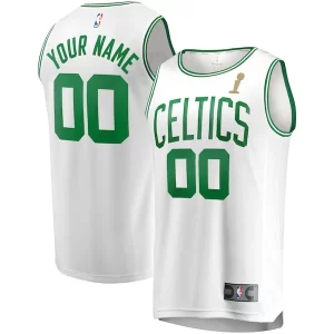 Boston Celtics 2024 NBA Finals Champions Custom Fast Break Jersey White Association Edition Fabulous Must - Have for Jerseys Lovers