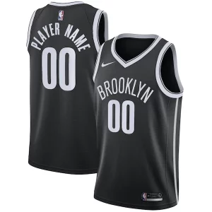 Brooklyn Nets Nike Swingman Custom Jersey Black Icon Edition Gorgeous Ideal for Collectors