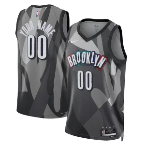 Brooklyn Nets Nike Unisex 2024/25 Custom Swingman Jersey Unique City Edition Gray Must - Have for Jerseys Lovers