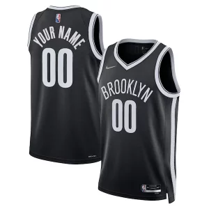 Brooklyn Nets Premium Nike 2021/22 Diamond Swingman Custom Jersey Icon Edition Black Great for Fans