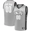 Brooklyn Nets Youth Custom Fast Break Replica Jersey Gray Elegant Statement Edition Must - Have for Jerseys Lovers