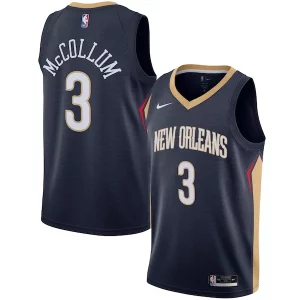 C.J. McCollum Fabulous New Orleans Pelicans Nike Swingman Jersey Icon Edition Navy Ideal for Collectors