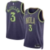 CJ McCollum New Orleans Pelicans Nike Unisex 2024/25 Swingman Player Jersey Unique City Edition Purple Ideal for Collectors
