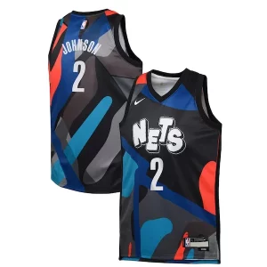 Cameron Johnson Brooklyn Nets Nike Youth Swingman Replica Jersey City Edition Black Trendy Ideal for Collectors