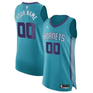 Charlotte Hornets Jordan Brand Authentic Custom Jersey Teal Icon Edition Stylish Great for Fans