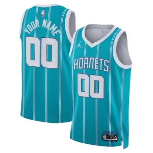 Charlotte Hornets Jordan Brand Unisex Swingman Trendy Custom Jersey Teal Icon Edition Must - Have for Jerseys Lovers