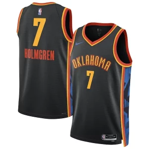 Chet Holmgren Oklahoma City Thunder Nike Unisex 2024/25 Swingman Player Jersey Trendy City Edition Black Ideal for Collectors