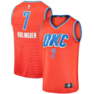 Chet Stylish Holmgren Oklahoma City Thunder Fast Break Replica Player Jersey Statement Edition Orange Must - Have for Jerseys Lovers