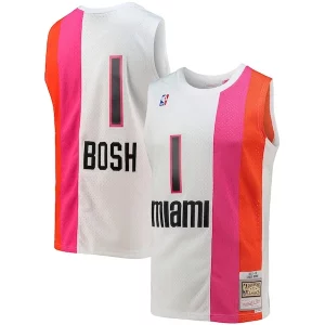 Chris Bosh Miami Heat 2001/02 Hardwood Classics Swingman Gorgeous Jersey White Ideal for Collectors