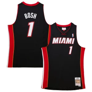 Chris Bosh Miami Eye - catching Heat Hardwood Classics Swingman Jersey Black Great for Fans