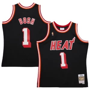 Chris Bosh Miami Heat 2013/14 Hardwood Classics Swingman Jersey Fabulous Black Great for Fans