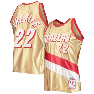 Clyde Drexler Portland Trail Blazers 75th Anniversary 1991/92 Hardwood Classics Swingman Jersey Chic Gold Perfect for Game Day