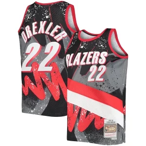 Clyde Drexler Portland Trail Blazers Hardwood Classics 1991/92 Hyper Hoops Fabulous Swingman Jersey Black for Basketball Enthusiasts
