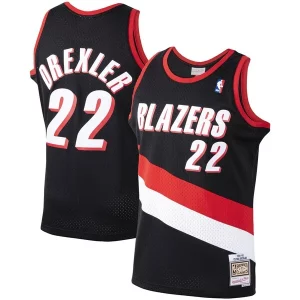 Clyde Drexler Stylish Portland Trail Blazers 1991/92 Hardwood Classics Swingman Jersey Black Perfect for Game Day