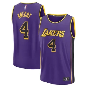 Dalton Knecht Los Angeles Lakers Fast Break Replica Player Stylish Jersey Statement Edition Purple for Basketball Enthusiasts