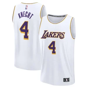 Dalton Knecht Los Angeles Lakers Fast Premium Break Replica Player Jersey Association Edition White Perfect for Game Day